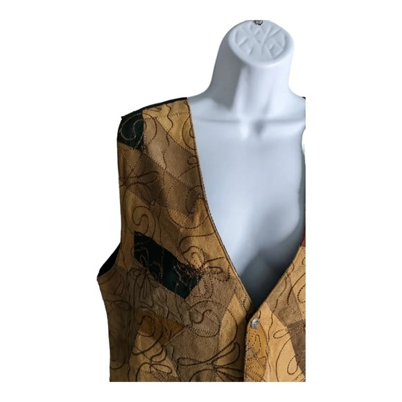 T.F.C Express Patchwork Leather Vest  L - Picture 2 of 11